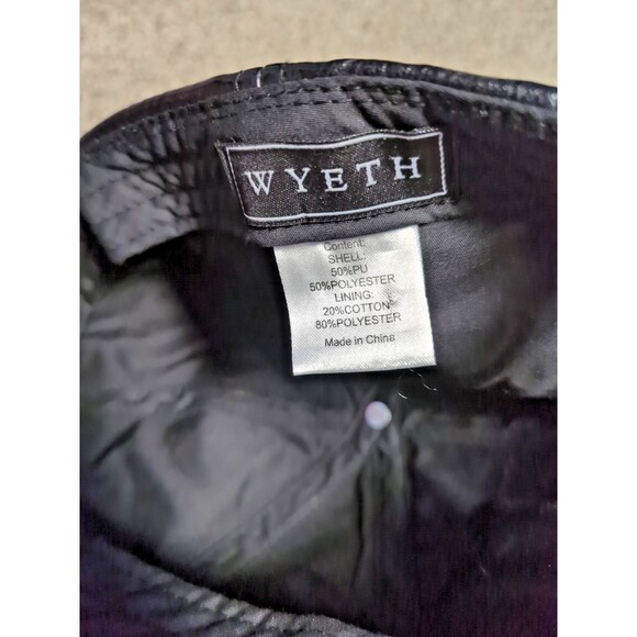 WYETH Faux Leather Hailey Baseball Hat/Cap, Hook/Loop Adjustable, Black, Used - Picture 6 of 12